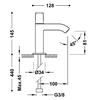 Bateria umywalkowa Tres Cuadro chrom 107503