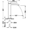 Bateria umywalkowa Tres Cuadro wysoka 24-K złoto matowe 00661001OM