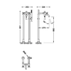 Bateria wannowa dwuuchwytowa podłogowa Tres Montblanc  chrom 28319401