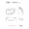 Bathtub enclosure Besco Finezja Nova 140- EXTRA 5% DISCOUNT FOR CODE BESCO5
