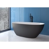Besco Goya freistehende Badewanne Mattschwarz und Weiß 140 + Graphit-Klick-Klack – zusätzlicher 5% RABATT mit dem Code BESCO5
