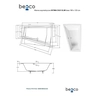 Besco Intima Duo Slim aszimmetrikus kád, 180 cm, bal