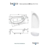 Besco Mini hjørnebadekar 150x70 tilbage - YDERLIGERE 5% RABAT FOR KODE BESCO5