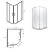 Besco Modern asimetrinė dušo kabina 120x90x185 skaidrus stiklas, dešinėje - papildoma 5% NUOLAIDA su kodu BESCO5