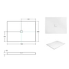 Besco Nox Ultraslim rektangulær brusekar 100 x 80 cm hvid - YDERLIGERE 5% RABAT FOR KODE BESCO5