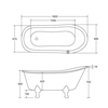 Besco Olaya Freestanding Bathtub 160 + chrome legs - additionally 5% DISCOUNT with code BESCO5