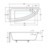 Besco Praktika asimetriskā vanna 140x70 pa kreisi - PAPILDUS 5% ATLAIDE KODAM BESCO5