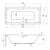 Besco Quadro rectangular bathtub 155 x 70- ADDITIONALLY 5% DISCOUNT FOR CODE BESCO5