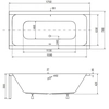 Besco Quadro Slim rektangulært badekar 175 x 80 cm - YDERLIGERE 5% RABAT FOR KODE BESCO5