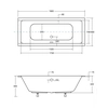 Besco Quadro Slim rektangulært badekar 190 x 90 cm - YDERLIGERE 5% RABAT FOR KODE BESCO5