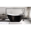 Besco Viya Freistehende Badewanne Matt Black&White 170 + Click-Clack-Chrom - Zusätzlich 5% Rabatt für Code BESCO5