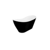 Besco Viya Freistehende Badewanne Matt Black&White 170 + Click-Clack-Chrom - Zusätzlich 5% Rabatt für Code BESCO5