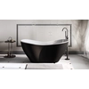 Besco Viya Laisvai pastatoma vonia matinė juodai balta 160 + auksinis paspaudimas nuvalytas iš viršaus - Papildomai 5% Nuolaida kodui BESCO5