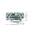 Biberon 4-przewodowa de croazieră1,5 mm pentru aplicații Ex e II Etichetare laterală și centrală pentru șina TS 35 X 15 și 35 X 7,5 CLEMĂ PENTRU CUVIĂ1,50 mm gri