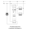 Bistable relay BIS-411B-LED with push button for manual control, for DIN rail, with inrush relay 160A/20ms