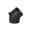 Black adjustable elbow 45 degrees DN 160, connection to solid fuel boilers