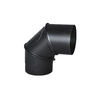 Black adjustable elbow 90 degrees with cleanout DN 160, connection to solid fuel boilers