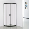 Black semi-circular shower cabin Sea-Horse Stylio 90x90x190 - transparent glass