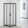 Black square shower cabin Sea-Horse Stylio 80x80x190 - transparent glass