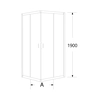 Black square shower cabin Sea-Horse Stylio 80x80x190 - transparent glass