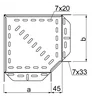 Bocht 90° KKJ100H50, plaatdikte 1,0mm