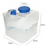 BOTE DE AGUA PLEGABLE 16L CON GRIFO LONA PROFI