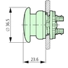 Botón M22-DP-G-X1 verde champiñón con descripción