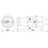 Bouchon en caoutchouc Schuko 2P+E 16A IP44