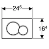 Bouton affleurant Sigma01, avant, chrome brillant