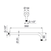 Βραχίονας τοίχου ντους 350mm Palazzani Gold 9926V253