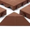 Brown plastic corner ramp for terrace tiles Linea Combi - height 4.8 cm - 4 pcs