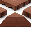 Brown plastic corner ramp for terrace tiles Linea Combi - height 4.8 cm - 4 pcs