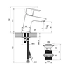 Βρύση νιπτήρα Ravak 10 ° Ελεύθερο 145 mm μαύρο