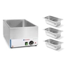 Bufet electric Bain Marie împărțit în 3 Recipiente Hendi 238905