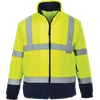 PORTWEST Hi-Vis two-tone fleece Size: 2XL, Color: fluorescent yellow / dark blue