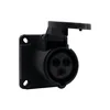 Industrial panel socket, straight 16A/3P 200V-250V /FE/ IP44 black F7.0151