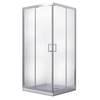 Cabina de ducha cuadrada moderna Besco 90x90x185 vidrio grafito - 5% DESCUENTO adicional en el código BESCO5