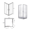 Cabina de ducha cuadrada moderna Besco 90x90x185 vidrio grafito - 5% DESCUENTO adicional en el código BESCO5