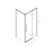 Cabina de ducha rectangular 80x100 FRESH LINE Sea-Horse negro, cristal transparente, izquierda