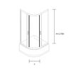 Cabina de ducha semicircular baja Sea-Horse Stylio 90x90x170 - vidrio transparente
