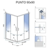 Cabină de duș Rea Punto crom 90x90- Suplimentar 5% reducere cu codul REA5