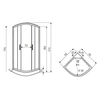 Cabina de dus semicirculara cu hidromasaj 90x90 Kerra Petrus