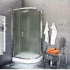 Cabină de duș semicirculară cu un singur canat Sea-Horse BK502RC+ Stylio 90x90x190 - sticlă mată
