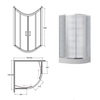 Cabină de duș semicirculară modernă Besco 80x80x185 sticlă transparentă - REDUCERE suplimentară 5% cu codul BESCO5