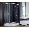 Cabine de douche asymétrique Besco Modern 120x90x185 verre transparent, droite - 5% REMISE supplémentaire avec le code BESCO5