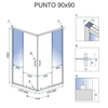 Cabine de douche Rea Punto chrome 90x90- En plus 5% de réduction avec le code REA5