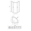 Cabine de douche semi-circulaire Deante Funkia 90x185 cm - verre dépoli