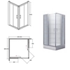 Cabine de duche quadrada Besco Modern 90x90x165 vidro grafite - DESCONTO adicional 5% no código BESCO5
