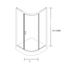 Cabine de duche semicircular monofolha preta Sea-Horse Stylio 90x90x190 - vidro transparente