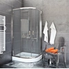 Cabine de duche semicircular Sea-Horse Stylio 90x90x190 - vidro transparente